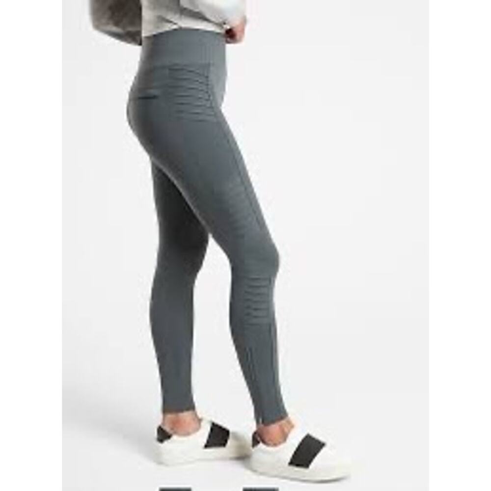 Athleta Delancey Moto Tight Womens Size L Anthracite Gray